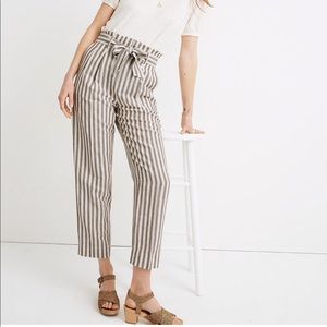 Madewell Striped Linen Paperbag Pants